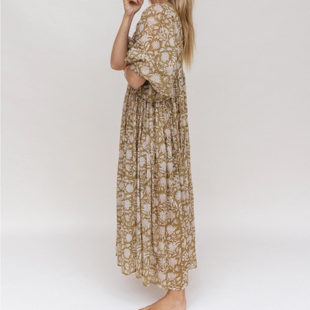 Daughters of India KYRA MAXI DRESS- OLIVE